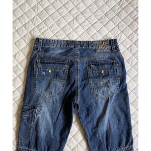 VTG Y2K Distressed Request Denim Jeans Sz 34x30 Streetwear Grunge 50 Cent Unique